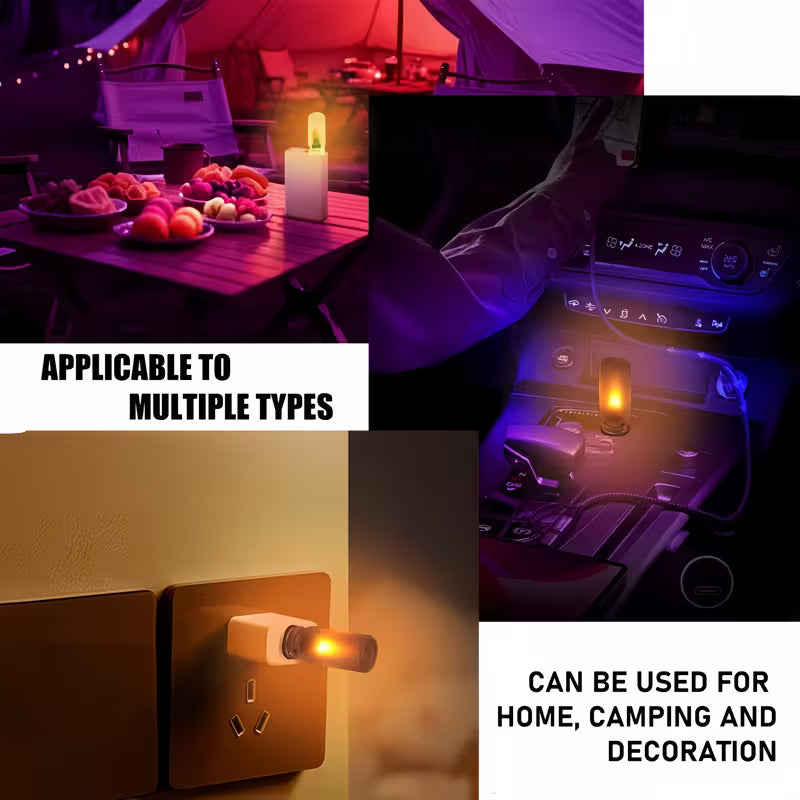 Touch-Sensitive Flame LED Glass Bottle Lamp Frosted & Transparent - USB-Powered Night Light 2 Pcs Set