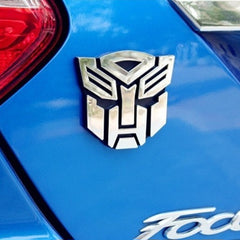 3D Transformer Autobot Metal Sticker Decal Silver (7x7 cm)