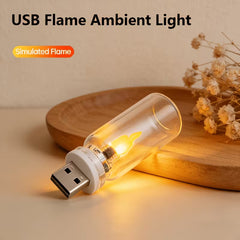 Touch-Sensitive Flame LED Glass Bottle Lamp Frosted & Transparent - USB-Powered Night Light 2 Pcs Set