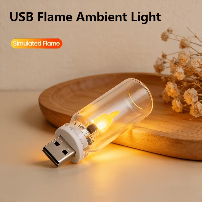 Touch-Sensitive Flame LED Glass Bottle Lamp Frosted & Transparent - USB-Powered Night Light 2 Pcs Set