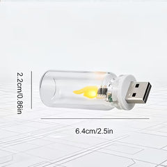 Touch-Sensitive Flame LED Glass Bottle Lamp Frosted & Transparent - USB-Powered Night Light 2 Pcs Set