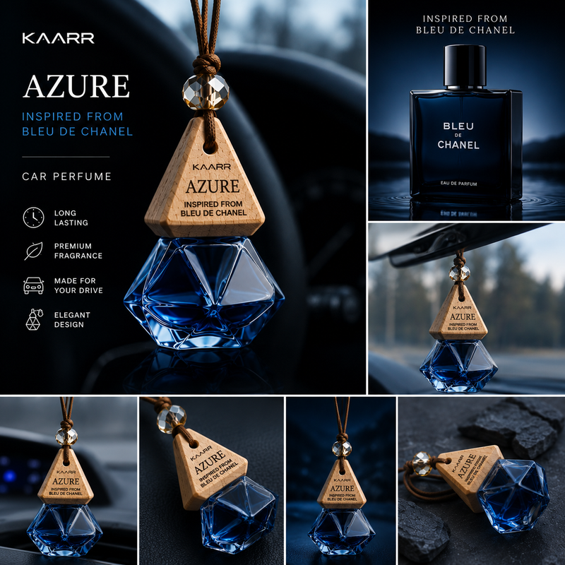 Azure Inspired by Bleu de Chanel Car Hanging Perfume Air Freshener