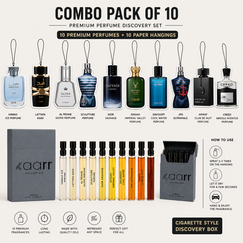 Car Perfume Hanging with Discover Box 10 Pcs Set