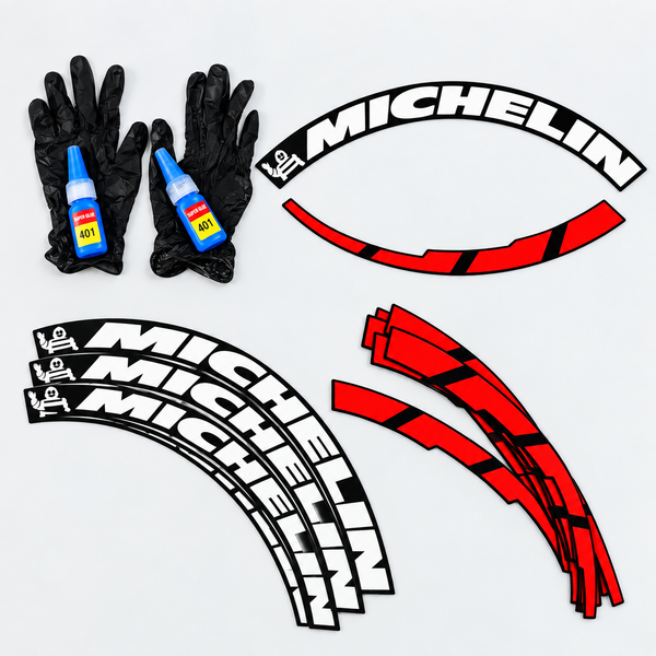Michelin Tyre Stickers With Strips, Glue, Gloves