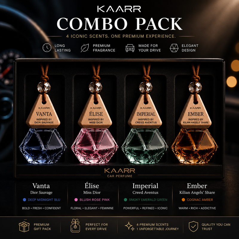 4 Pcs Celebrity Inspired Perfume Combo Pack Hanging