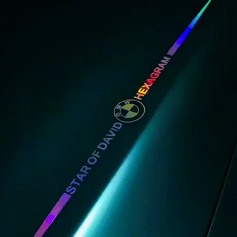 Star Of David Laser Reflective Car Sticker 2 Pcs