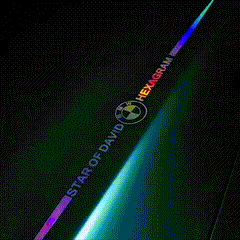 Star Of David Laser Reflective Car Sticker 2 Pcs