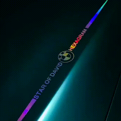 Star Of David Laser Reflective Car Sticker 2 Pcs