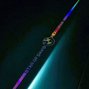Star Of David Laser Reflective Car Sticker 2 Pcs