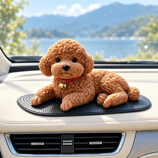 Simulation Brown Teddy Nibbling TPR Material Toy Car Central Control Island Decoration