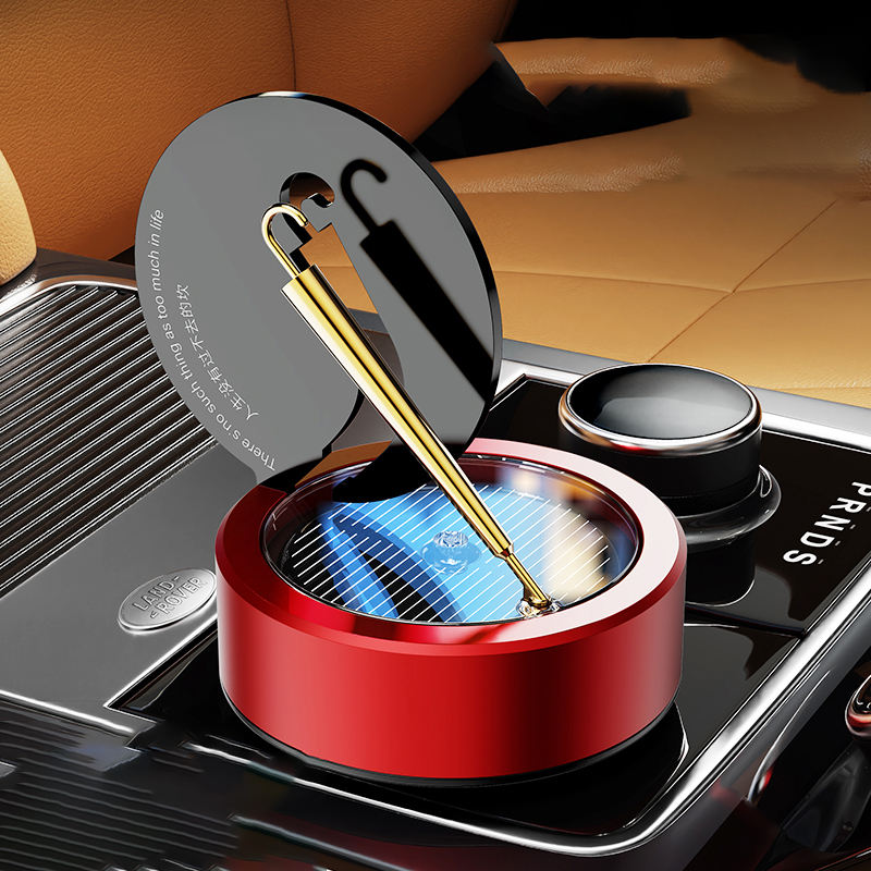 Golden Umbrella Solar Powered Rotating Car Perfume | Dashboard Air Freshener Diffuser | Battery-Free & Eco-Friendly