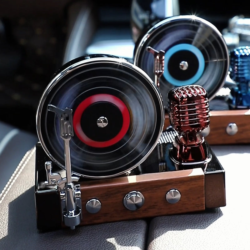 Gramophone Solar Powered Car Perfume | Air Freshener Diffuser | Battery-Free & Eco-Friendly