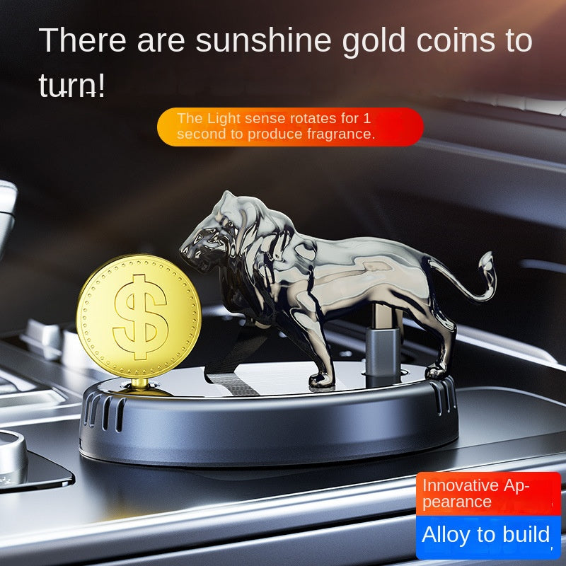 Lion Solar Powered Car Perfume | Air Freshener Diffuser | Battery-Free & Eco-Friendly