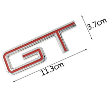 Load image into Gallery viewer, 3D GT v2.0 Metal Sticker Decal Red/Silver (11x3.5 cm)
