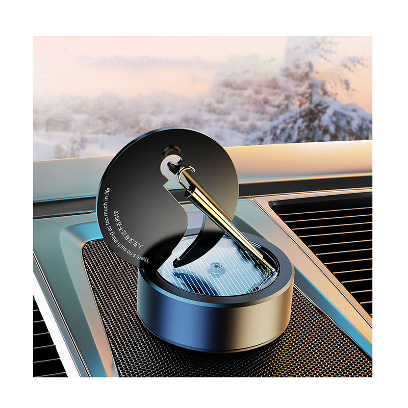 Golden Umbrella Solar Powered Rotating Car Perfume | Dashboard Air Freshener Diffuser | Battery-Free & Eco-Friendly
