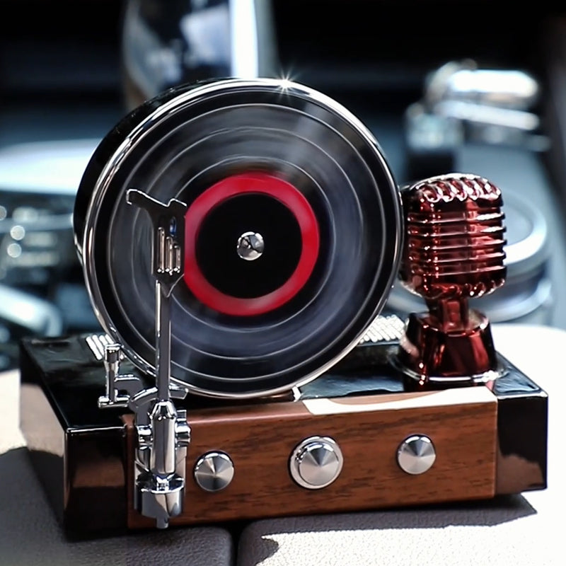Gramophone Solar Powered Car Perfume | Air Freshener Diffuser | Battery-Free & Eco-Friendly