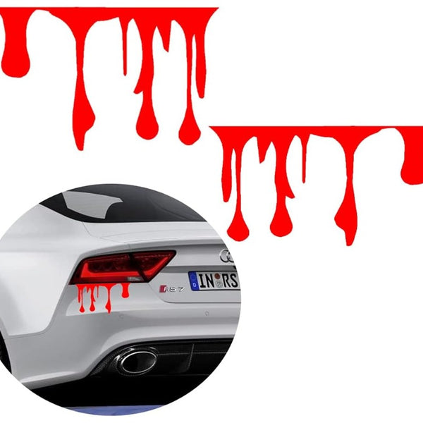 Red Flowing Drops Reflective Sticker 2 Pcs Set