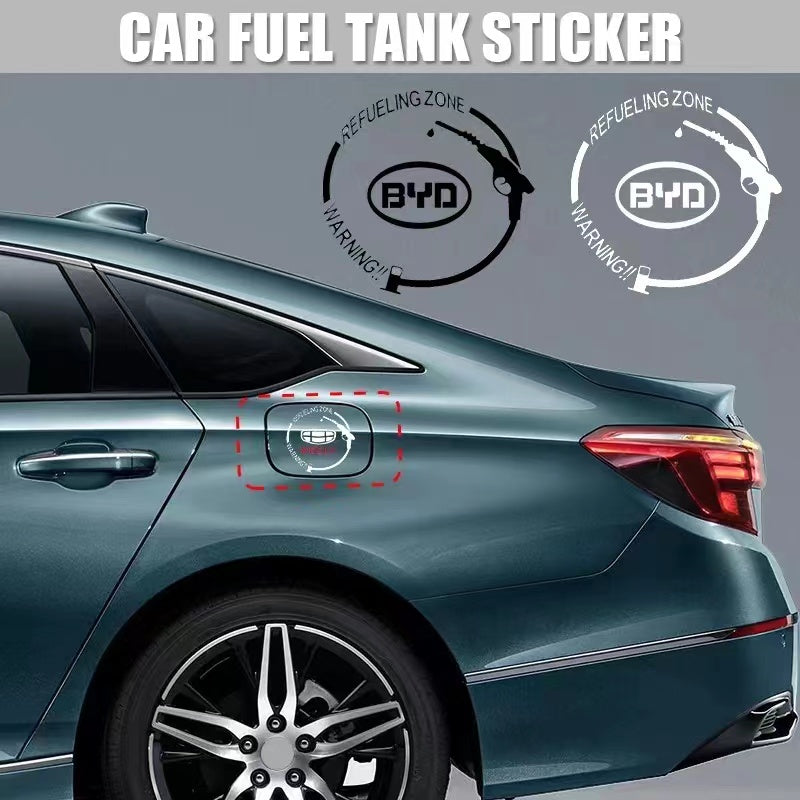 Fuel Tank Logo White Car Sticker