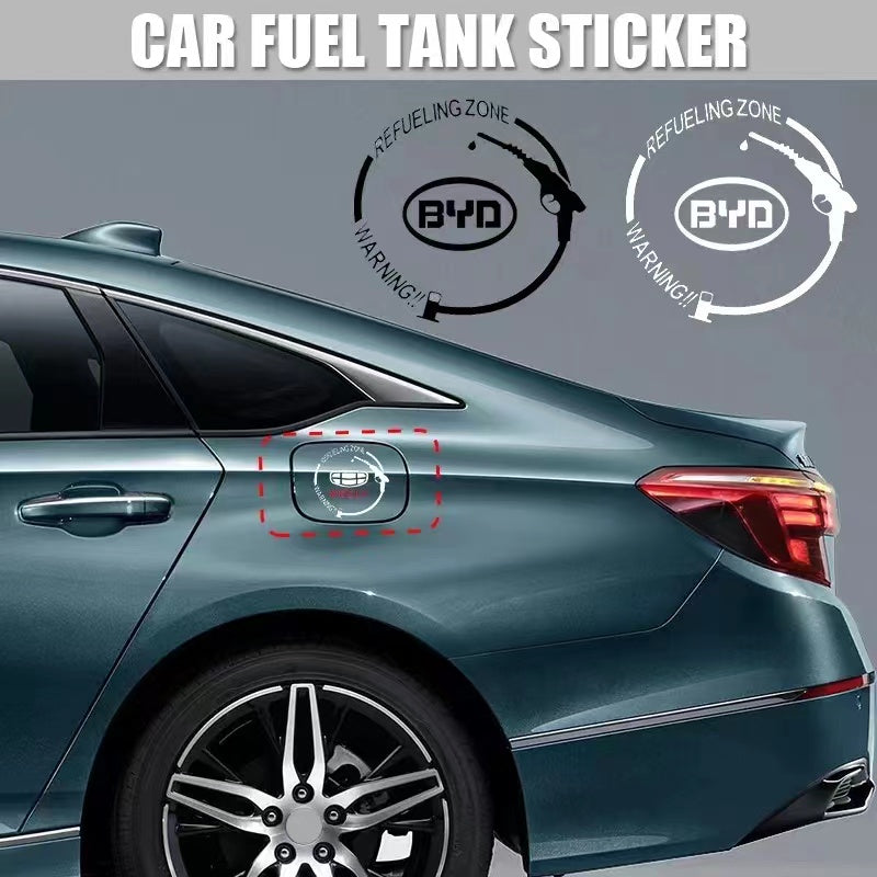 Fuel Tank Logo White Car Sticker – Kaarr