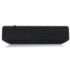 3D Jeep 75th Anniversary Metal Sticker Decal Black