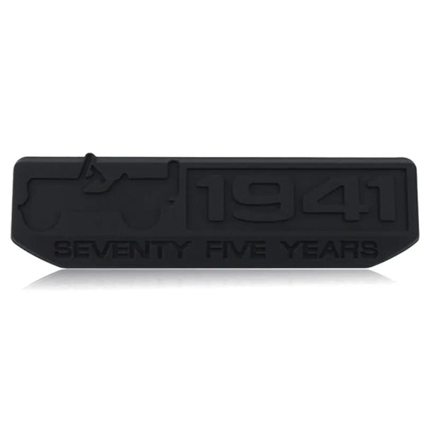 3D Jeep 75th Anniversary Metal Sticker Decal Black