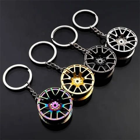 Alloy Wheel Design Metal Keychain
