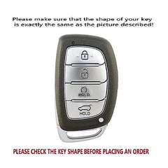 Hyundai Alcazar/Creta/i20 (4 Button Remote Key) Carbon Abs Keycase with Chain