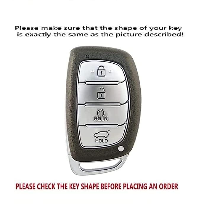 Hyundai Alcazar/Creta/i20 (4 Button Remote Key) Carbon Abs Keycase with Chain