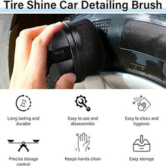 2pcs Set of Car Detailing Brushes, Portable Car Tire Brushes, with Cap Design, High-Density Soft Bristle Detailing Brushes, for Car Tire Glossy Polishing Wax Application