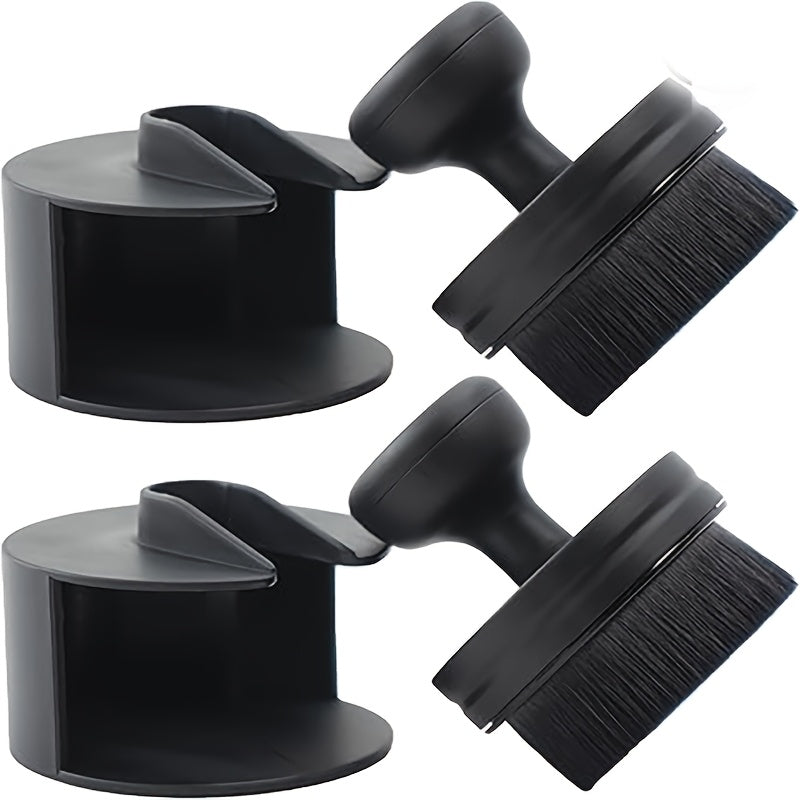 2pcs Set of Car Detailing Brushes, Portable Car Tire Brushes, with Cap Design, High-Density Soft Bristle Detailing Brushes, for Car Tire Glossy Polishing Wax Application