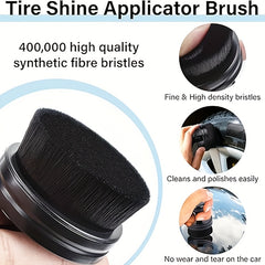 2pcs Set of Car Detailing Brushes, Portable Car Tire Brushes, with Cap Design, High-Density Soft Bristle Detailing Brushes, for Car Tire Glossy Polishing Wax Application
