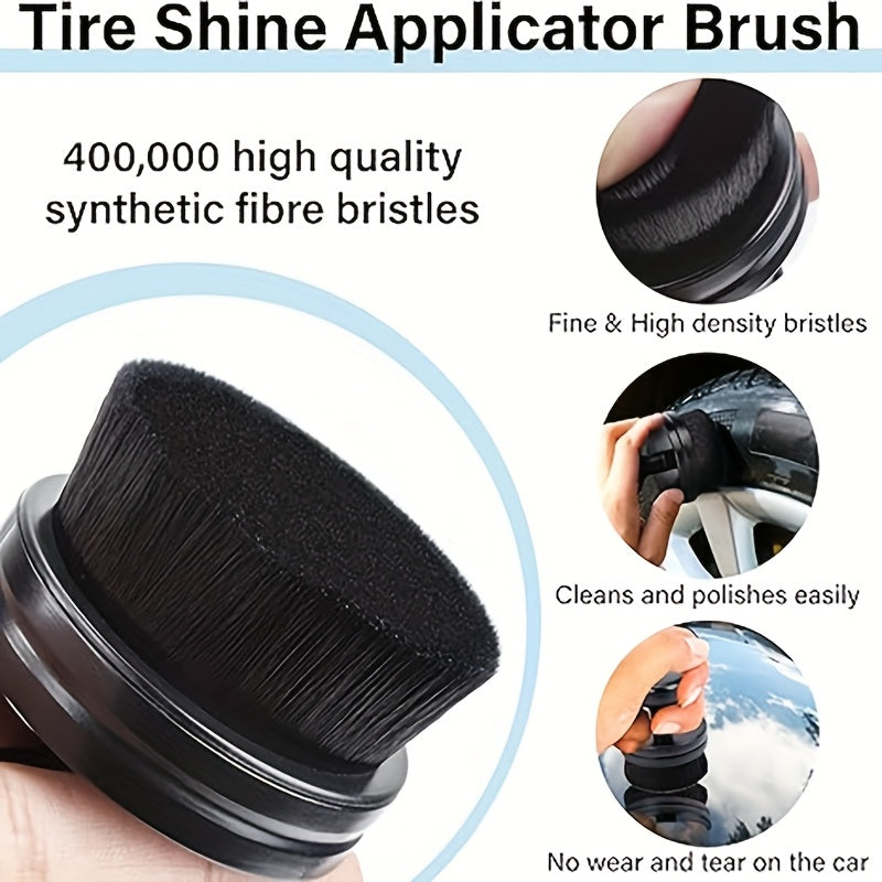 2pcs Set of Car Detailing Brushes, Portable Car Tire Brushes, with Cap Design, High-Density Soft Bristle Detailing Brushes, for Car Tire Glossy Polishing Wax Application