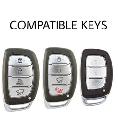 Hyundai Creta/Alcazar/i20/Aura 3,4 Button Key Armour Metal Alloy Keycase with Holder & Rope Chain