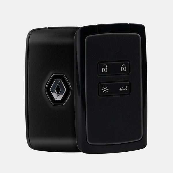 Renault New Key Metal Alloy Leather Keycase with Holder & Rope Chain