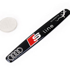 3D S Line Metal Sticker Decal (16x2.25 cm)