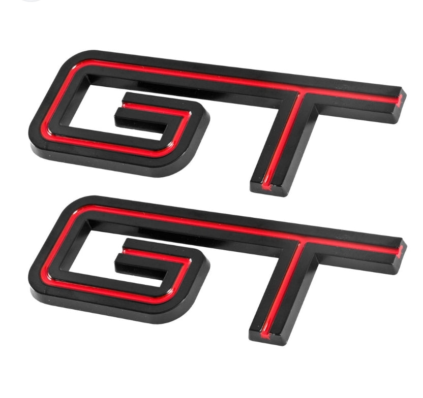 3D GT v2.0 Metal Sticker Decal Red/Black (11x3.5 cm)