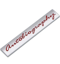 Load image into Gallery viewer, 3D Autobiography Logo Metal Sticker Decal Grey/Red (11 x 2 cm)