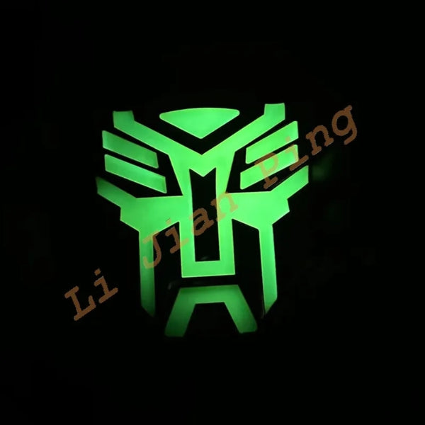 3D Transformer Autobot Radium Glow Metal Sticker Decal Gold (9.5x9 cm)