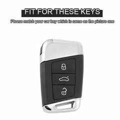 Skoda/Volkswagen New Keyless Remote Key Armour Metal Alloy Keycase with Holder & Rope Chain