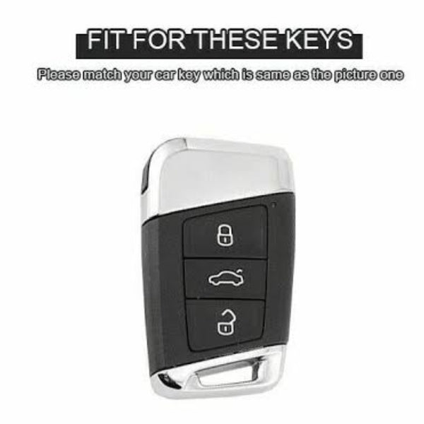 Skoda/Volkswagen New Keyless Remote Key Armour Metal Alloy Keycase with Holder & Rope Chain