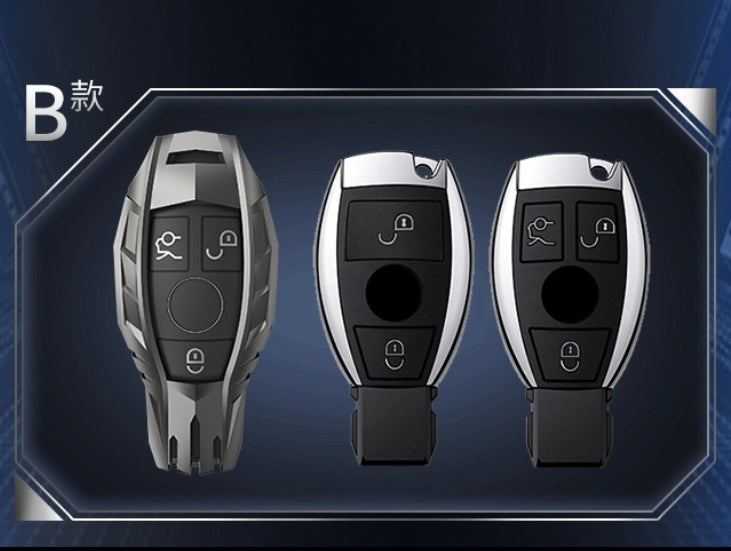 Mercedes Old Key Armour Metal Alloy Keycase with Holder & Rope Chain