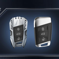 Skoda/Volkswagen New Keyless Remote Key Armour Metal Alloy Keycase with Holder & Rope Chain