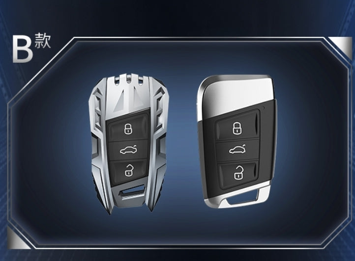 Skoda/Volkswagen New Keyless Remote Key Armour Metal Alloy Keycase with Holder & Rope Chain