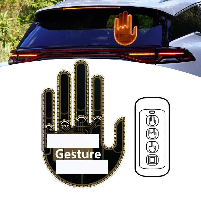 3in1 Car Finger Gesture Light with Remote Signs Gesture Light Car Rear Window Lamp