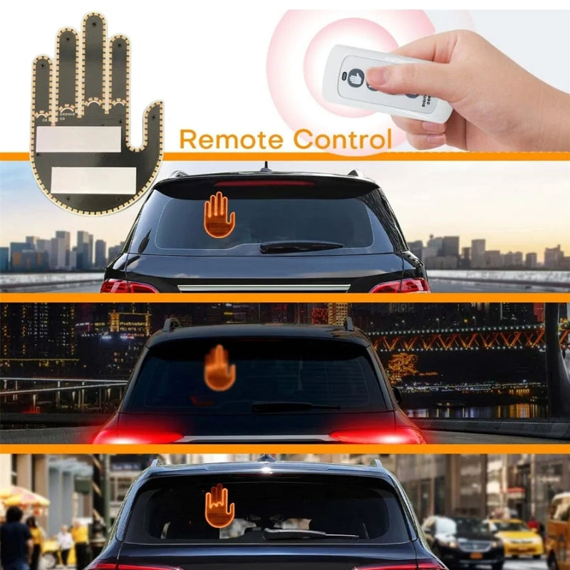 3in1 Car Finger Gesture Light with Remote Signs Gesture Light Car Rear Window Lamp