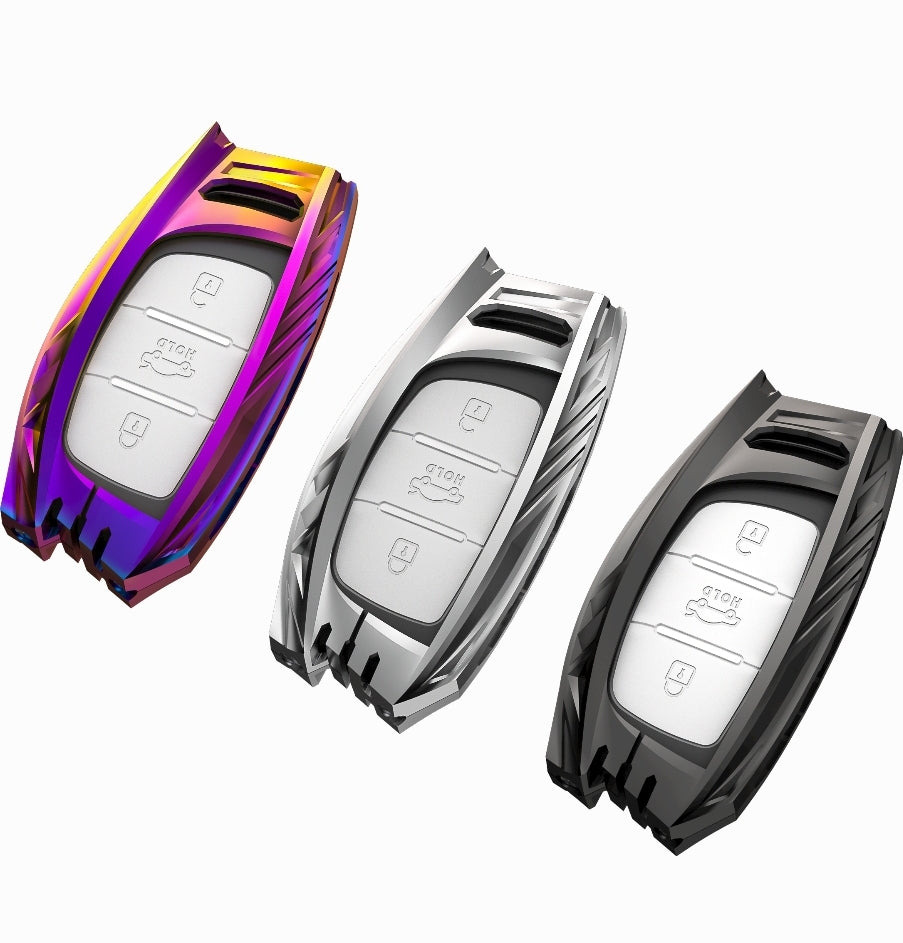 Hyundai Creta/Alcazar/i20/Aura 3,4 Button Key Armour Metal Alloy Keyca ...