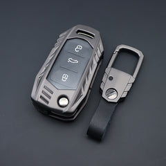 Skoda/Volkswagen Old Flip Key Armour Metal Alloy Keycase with Holder & Rope Chain