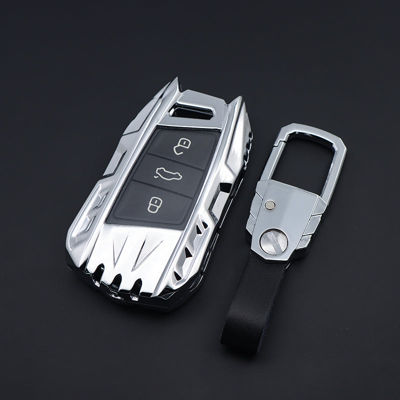 Skoda/Volkswagen New Keyless Remote Key Armour Metal Alloy Keycase with Holder & Rope Chain