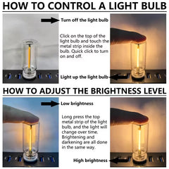Touch-Sensitive RGB Color-Changing LED Glass Bottle Lamp - Dimmable USB-Powered Night Light 2 Pcs Set