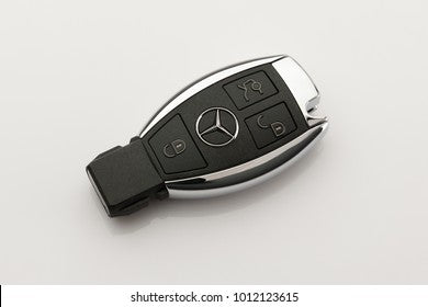 Mercedes Old Key Metal Alloy Leather Keycase with Holder & Rope Chain